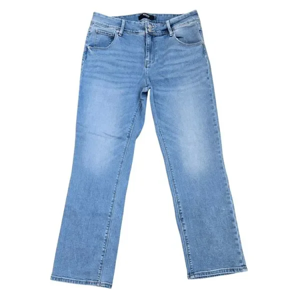 Hudson Jeans Womens 12 Blue Lighter Wash Straight Leg Stretch Denim Flap Pockets - Picture 4 of 14